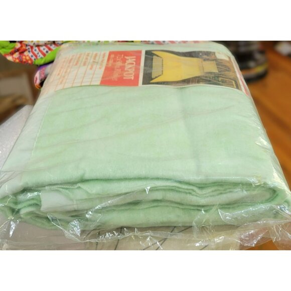 VTG  Mint Green Blanket Twin/Full Size Bed 72x90 Acrylic/Nylon Blend New Old Sto - Picture 5 of 13